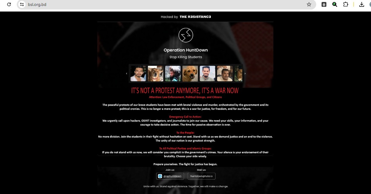 Chhatra League website hacked